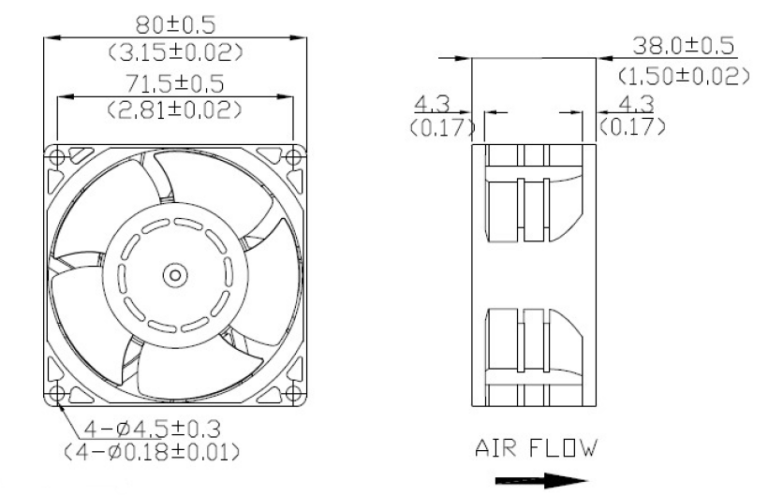 A8038 80mm DC Axial Fans - Mechatronics